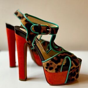 Make An Offer Like NEW Brian Atwood Red and Brown Platform Shoes